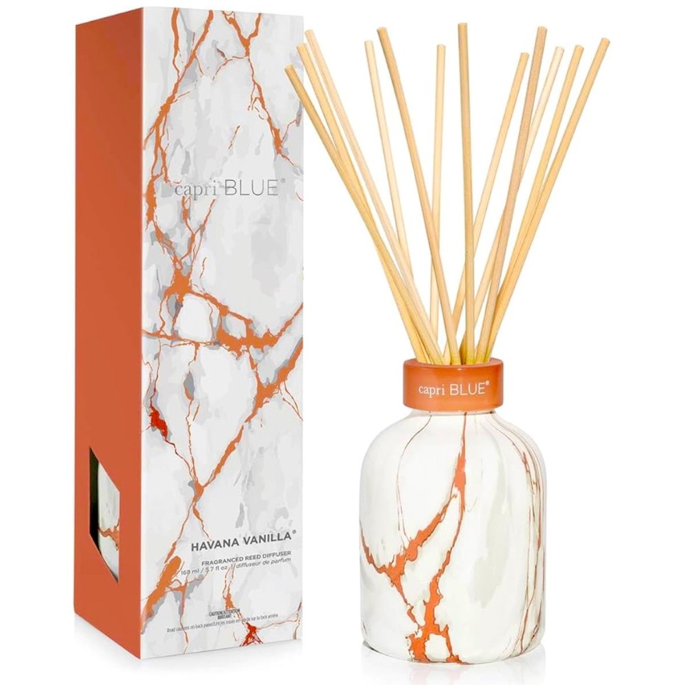 Capri Blue Modern Marble Reed Diffuser Freshener - Havana Vanilla (5.7 fl oz)